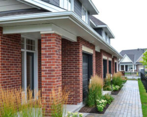 Row of townhome exteriors