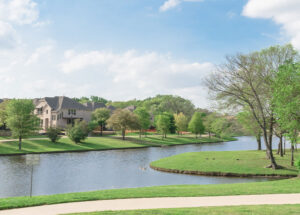 Exterior shot of community on waterfront