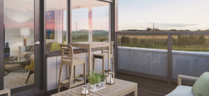 Rendering of exterior terrace