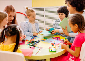 Children engaging in educational activities, benefiting from the family-friendly environment of Rockcliffe's condo rentals.